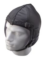 Leather Pilot Helmet - Black