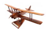 Wooden High Gloss Tiger Moth Model With Engraved Plaque