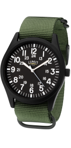 Pilot Watch With Green Fabric Strap