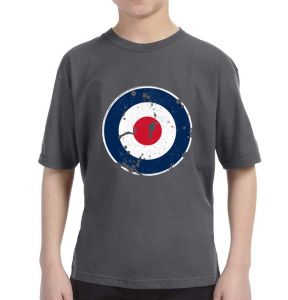 Kids RAF Roundel Distressed T-Shirt Charcoal