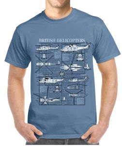 British Helicopters Plan T-Shirt Blue