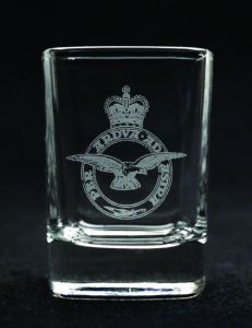 RAF Crest Dram Glass Square