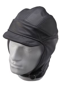 Leather Millia Helmet - Black