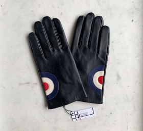 Men's Roundel Leather Gloves Black - XL