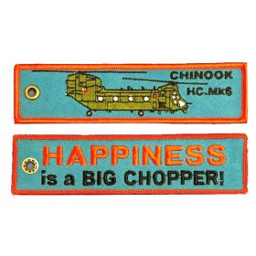 Chinook Happiness Embroidered Keyring
