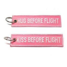 Hug And Kiss Before Flight Cloth Keyring
