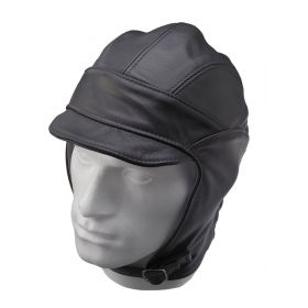 Leather Millia Helmet - Black