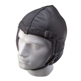 Leather Pilot Helmet - Black