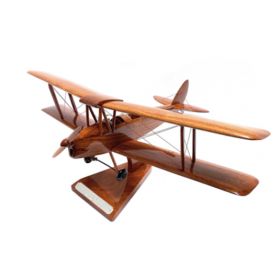 Wooden High Gloss Tiger Moth Model With Engraved Plaque