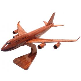 Wooden High Gloss Boeing 747 Model With Plaque