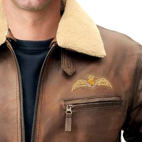 Leather Flying Jacket with RAF Wings