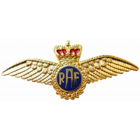 RAF WINGS QUEENS CROWN BADGE