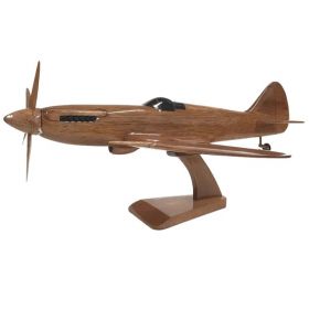 Wooden High Gloss Spitfire Model With Engraved Plaque