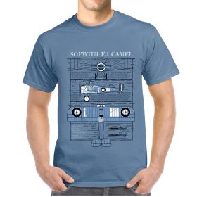 Sopwith F.1 Camel Plan T-Shirt Blue