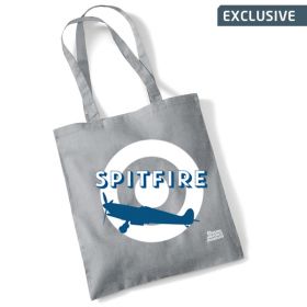 Spitfire and Roundel Tote Bag - Grey