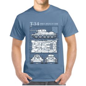 T-34 KMDB Medium Tank  Plan T-Shirt Blue